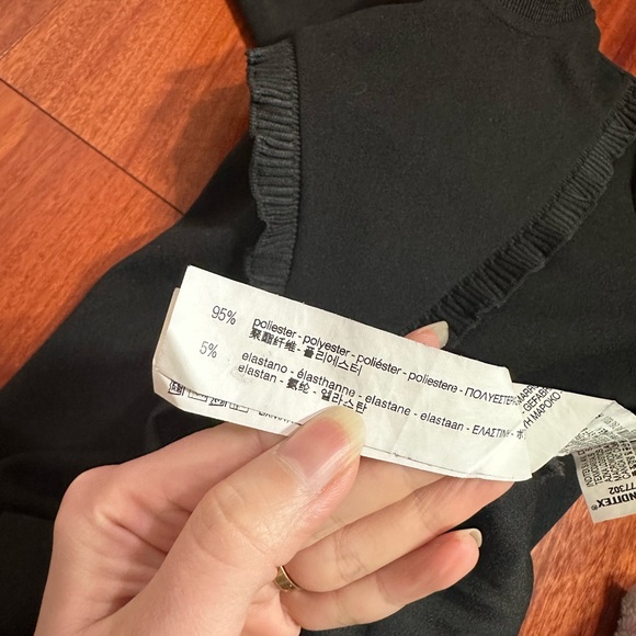 Zara Women’s Size S Emerald Ruffle Mini Shift Dress High Ruffle Neck - Picture 8 of 8